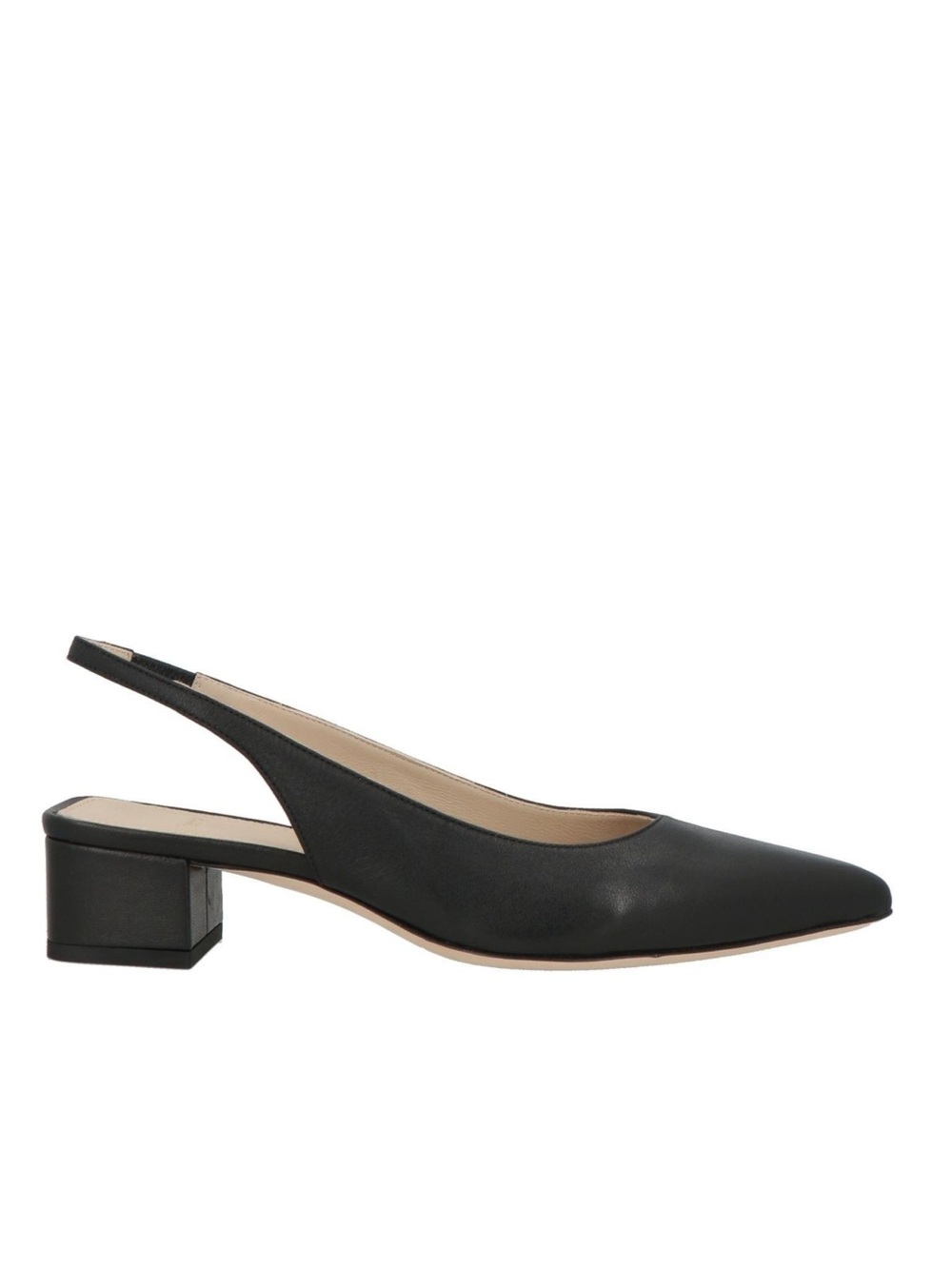 Theory Black Slingback Pump in Leather